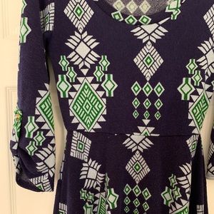 Alia for Francesca’s Blue & Green Sweater Dress